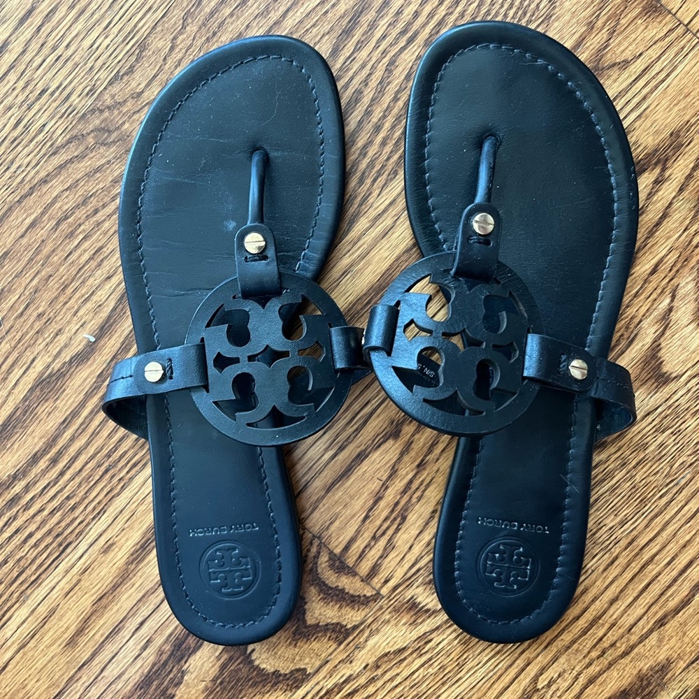 Tory Burch Black Leather Sandals